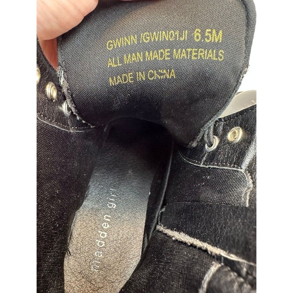 Madden Girl Gwinn Black Combat Boots Lace Up With Side Zipper Size 6.5 M - Picture 12 of 13